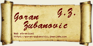 Goran Zubanović vizit kartica